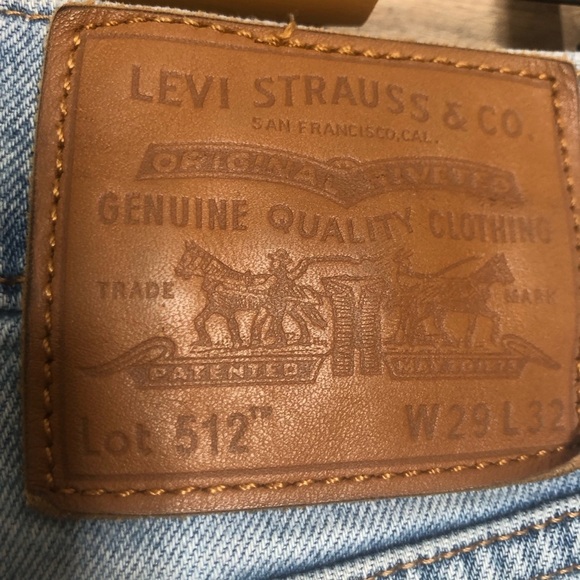 Levi’s 512 Slim Tapered Light Wash Premium Denim Jeans Size 29 - Picture 9 of 13